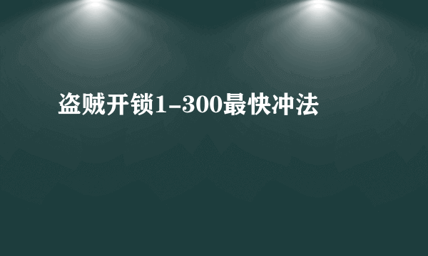 盗贼开锁1-300最快冲法