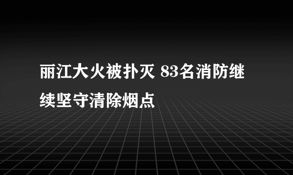 丽江大火被扑灭 83名消防继续坚守清除烟点