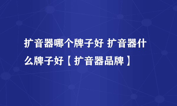 扩音器哪个牌子好 扩音器什么牌子好【扩音器品牌】