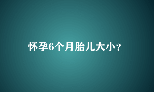 怀孕6个月胎儿大小？