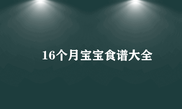 ​16个月宝宝食谱大全