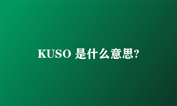 KUSO 是什么意思?