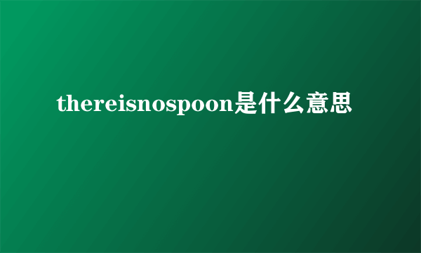 thereisnospoon是什么意思