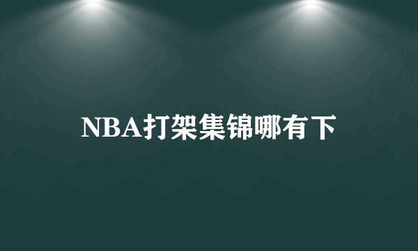 NBA打架集锦哪有下