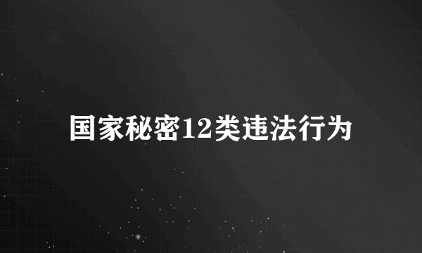 国家秘密12类违法行为