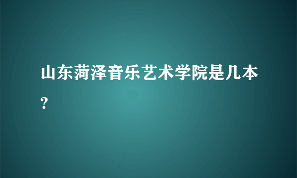 山东菏泽音乐艺术学院是几本？