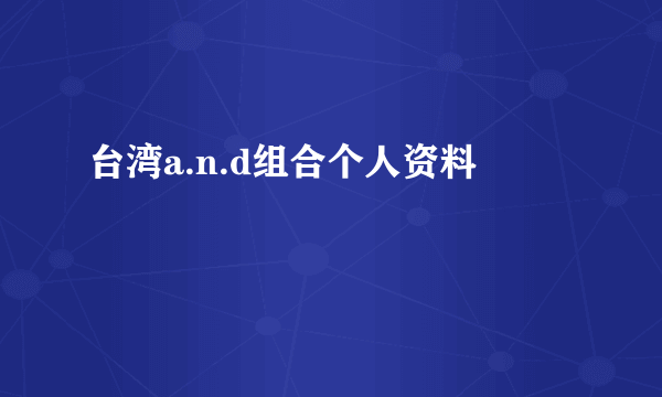 台湾a.n.d组合个人资料