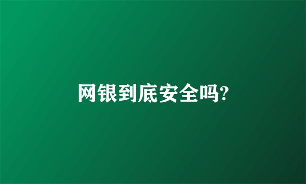 网银到底安全吗?