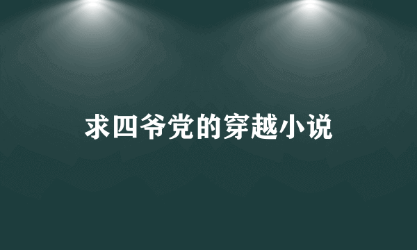 求四爷党的穿越小说