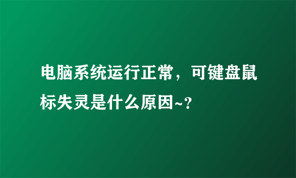 电脑系统运行正常，可键盘鼠标失灵是什么原因~？