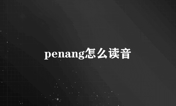 penang怎么读音