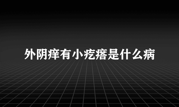 外阴痒有小疙瘩是什么病