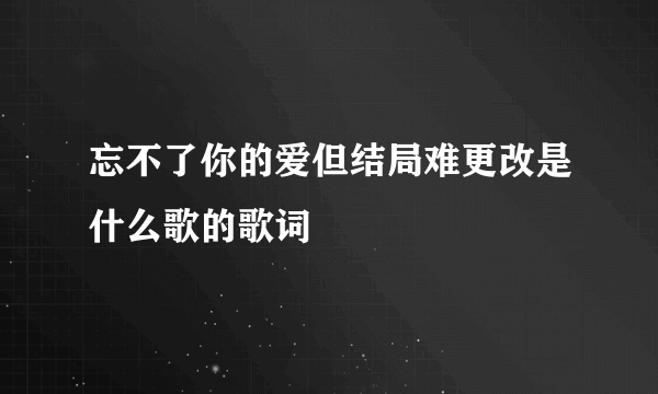 忘不了你的爱但结局难更改是什么歌的歌词