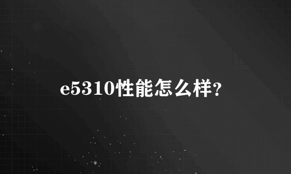 e5310性能怎么样？