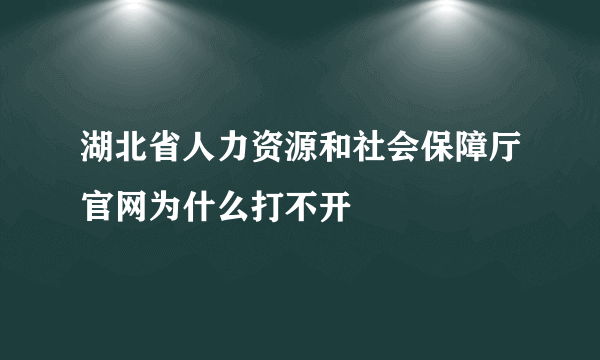 湖北省人力资源和社会保障厅官网为什么打不开