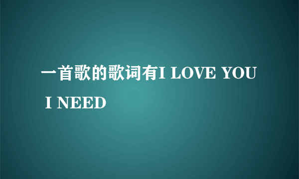 一首歌的歌词有I LOVE YOU I NEED