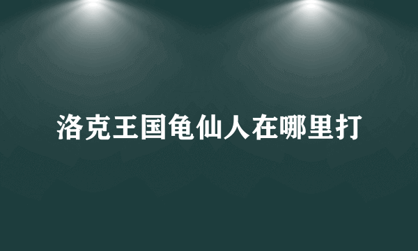 洛克王国龟仙人在哪里打