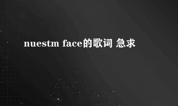 nuestm face的歌词 急求