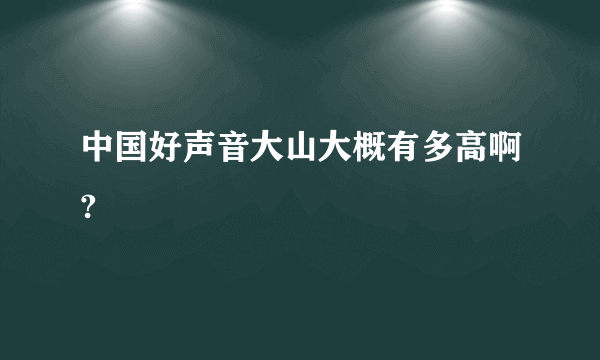 中国好声音大山大概有多高啊?