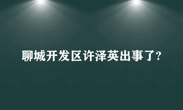 聊城开发区许泽英出事了?