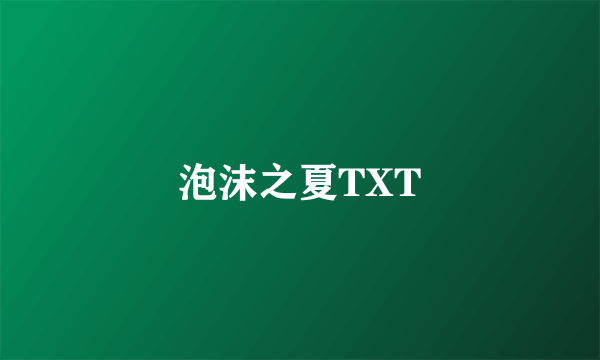 泡沫之夏TXT