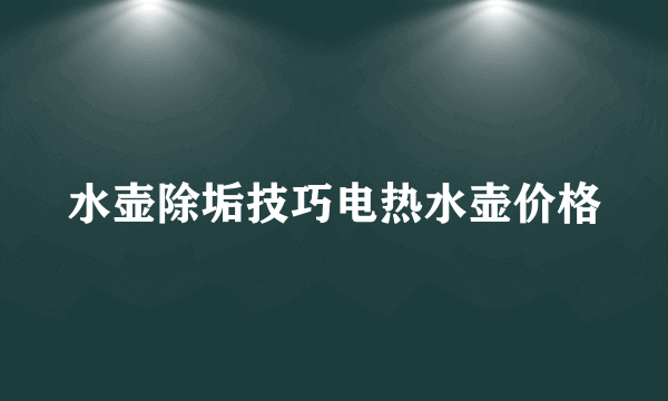 水壶除垢技巧电热水壶价格