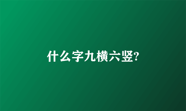 什么字九横六竖?