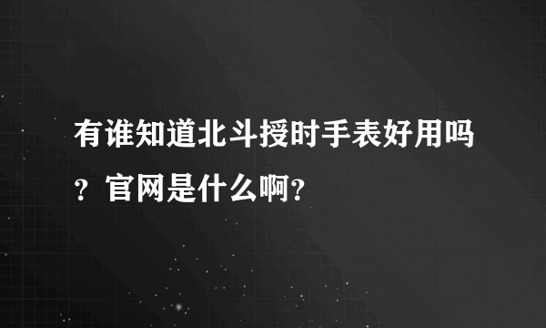 有谁知道北斗授时手表好用吗？官网是什么啊？