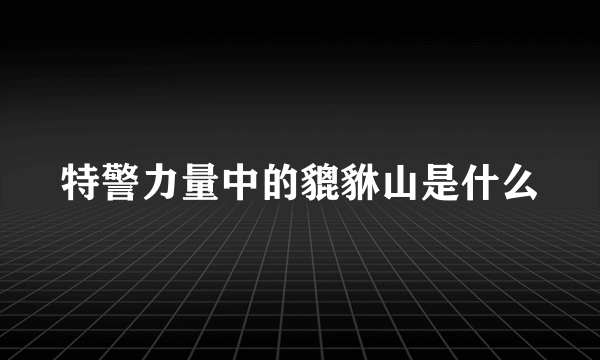 特警力量中的貔貅山是什么