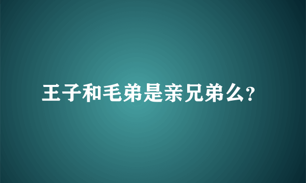 王子和毛弟是亲兄弟么？