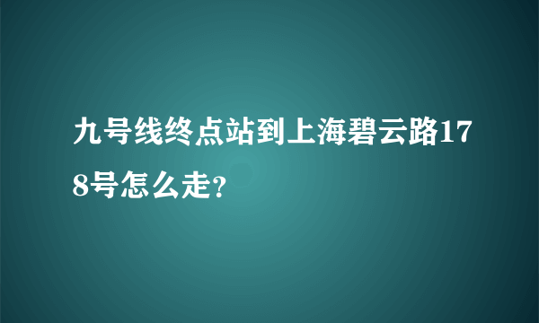 九号线终点站到上海碧云路178号怎么走？