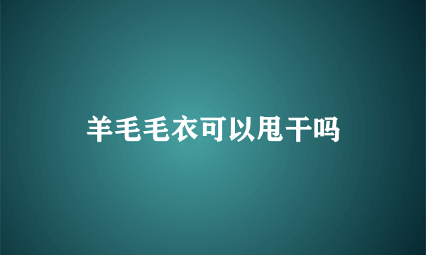 羊毛毛衣可以甩干吗