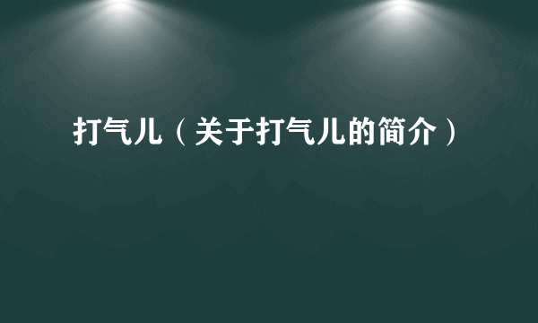 打气儿（关于打气儿的简介）