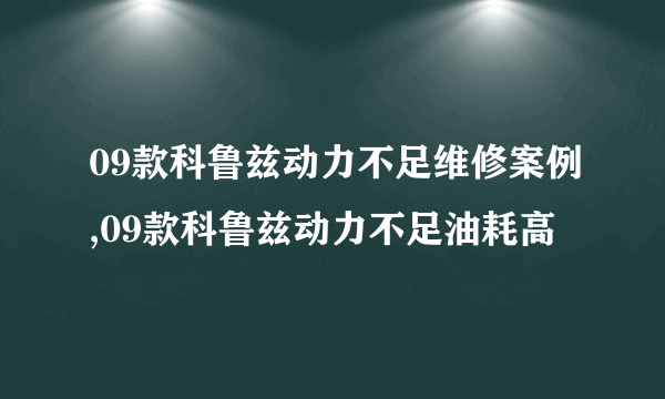 09款科鲁兹动力不足维修案例,09款科鲁兹动力不足油耗高