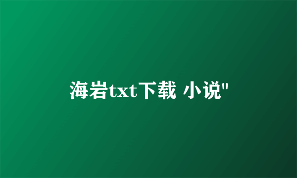 海岩txt下载 小说