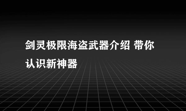 剑灵极限海盗武器介绍 带你认识新神器