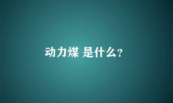 动力煤 是什么？