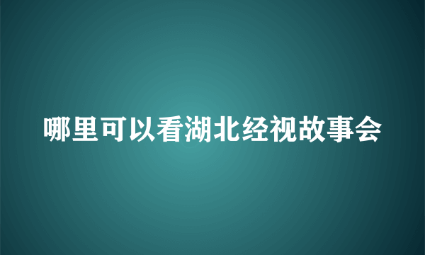 哪里可以看湖北经视故事会