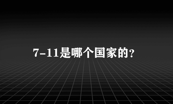 7-11是哪个国家的？