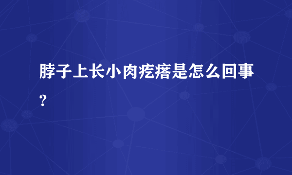 脖子上长小肉疙瘩是怎么回事?