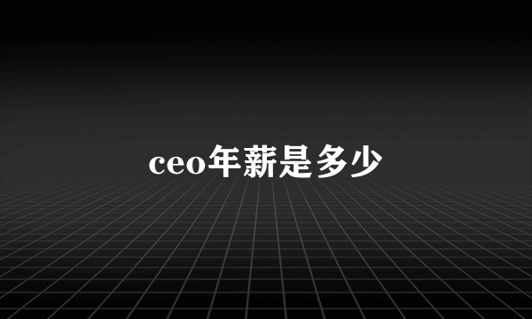 ceo年薪是多少