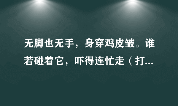 无脚也无手，身穿鸡皮皱。谁若碰着它，吓得连忙走（打一动物名）