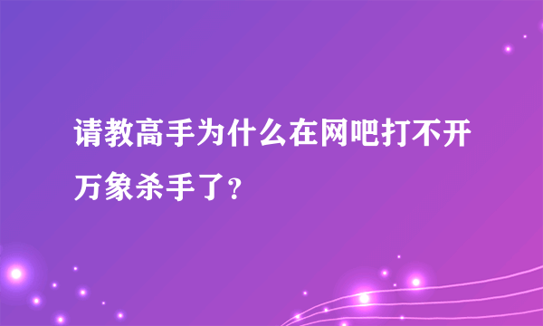 请教高手为什么在网吧打不开万象杀手了？