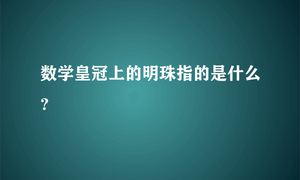 数学皇冠上的明珠指的是什么？