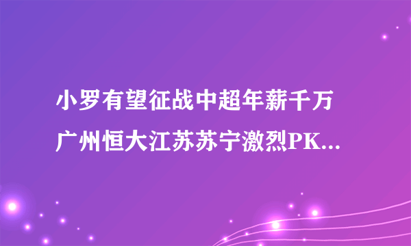 小罗有望征战中超年薪千万 广州恒大江苏苏宁激烈PK_飞外网