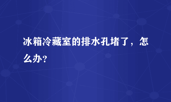 冰箱冷藏室的排水孔堵了，怎么办？