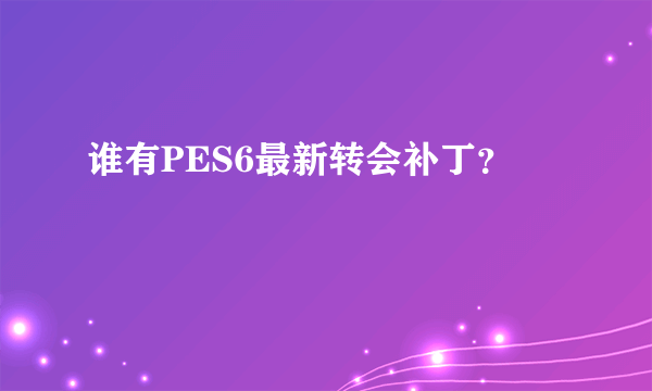 谁有PES6最新转会补丁？