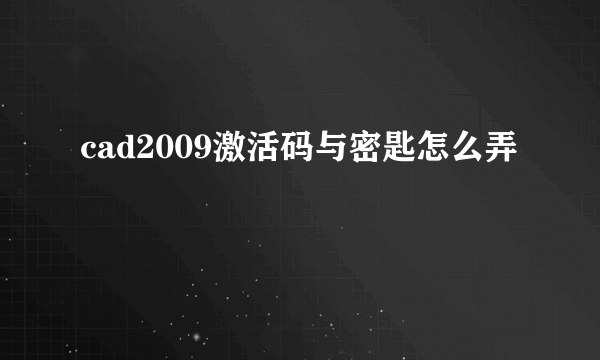 cad2009激活码与密匙怎么弄