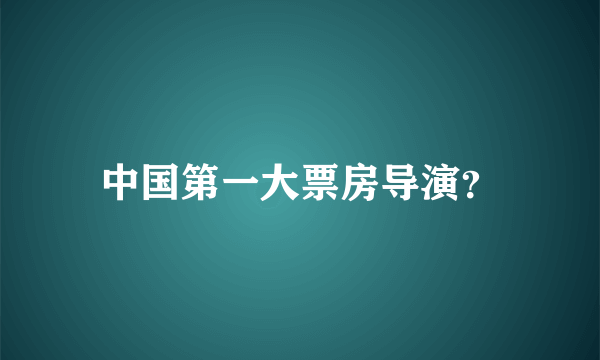 中国第一大票房导演？