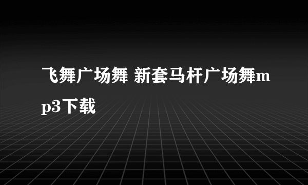 飞舞广场舞 新套马杆广场舞mp3下载